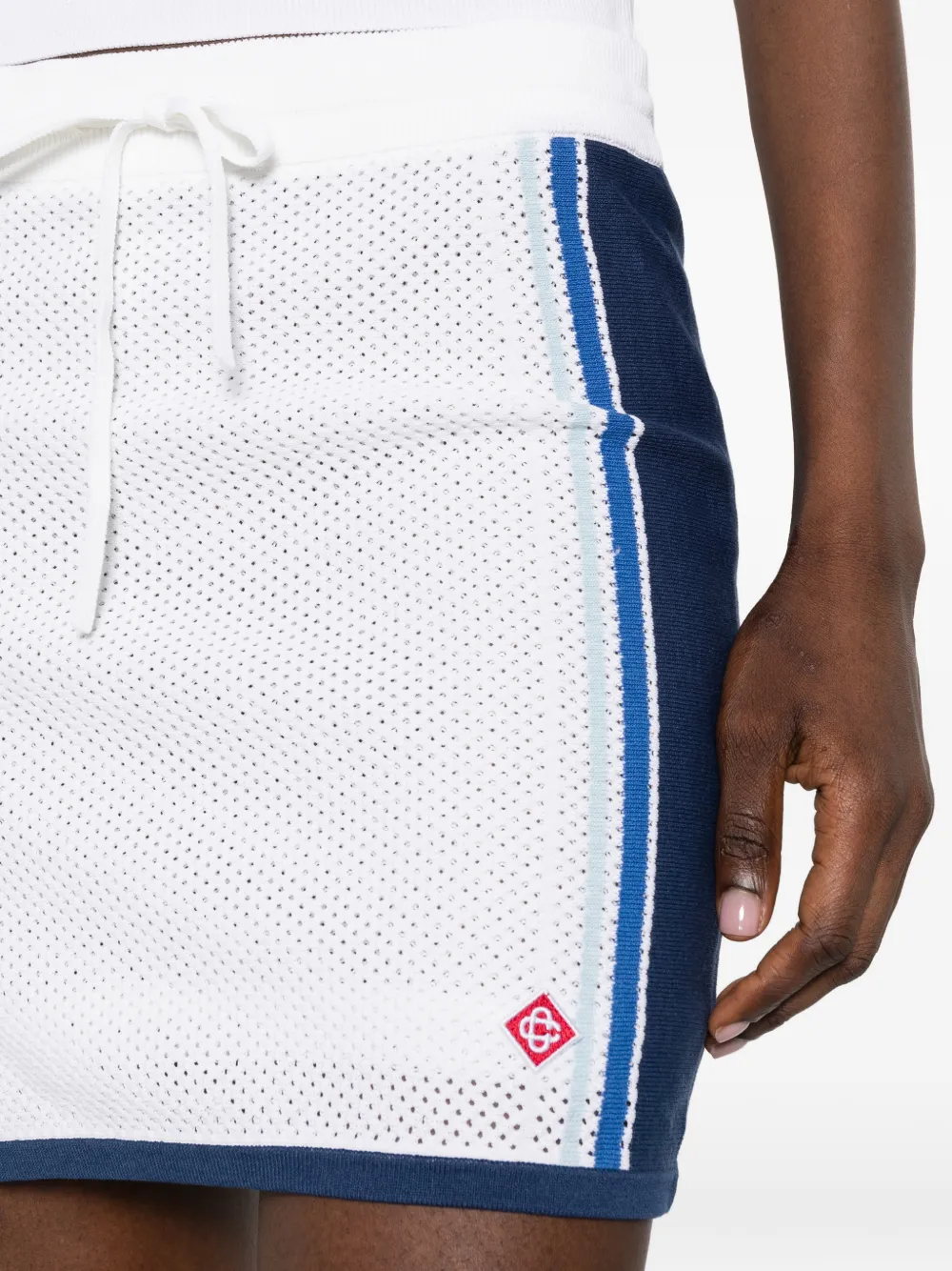 Casablanca Mesh rok met trekkoord Wit