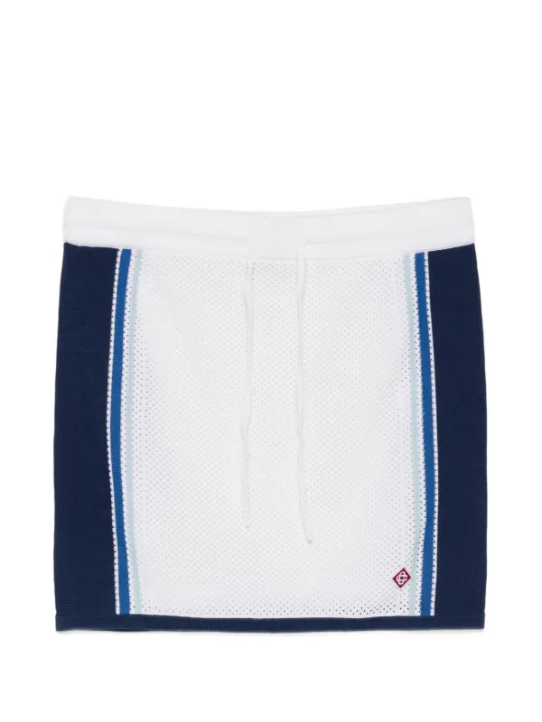 Casablanca Drawstring Mesh Skirt in White