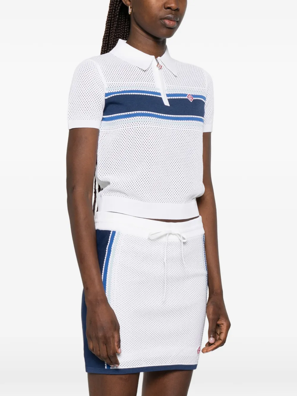 Casablanca Gestreept poloshirt Wit