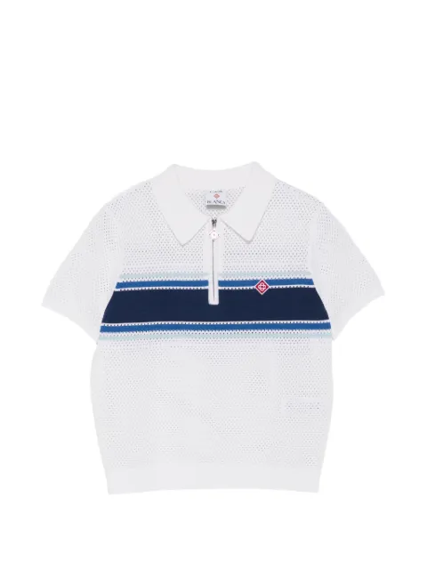 Casablanca striped zip polo shirt