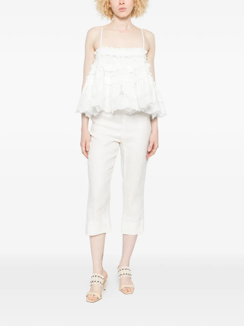 ZIMMERMANN Alchemy ruffled-lace top - Toni neutri