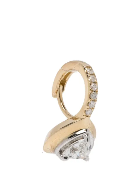 Rainbow K heart diamond earring