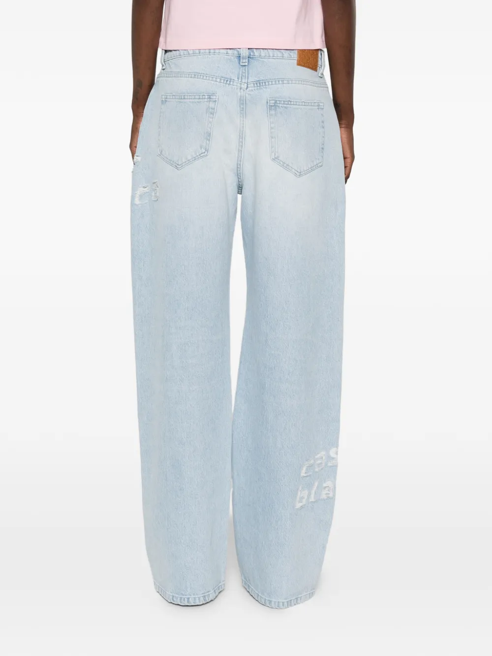 Casablanca Jeans met gerafelde letter Blauw