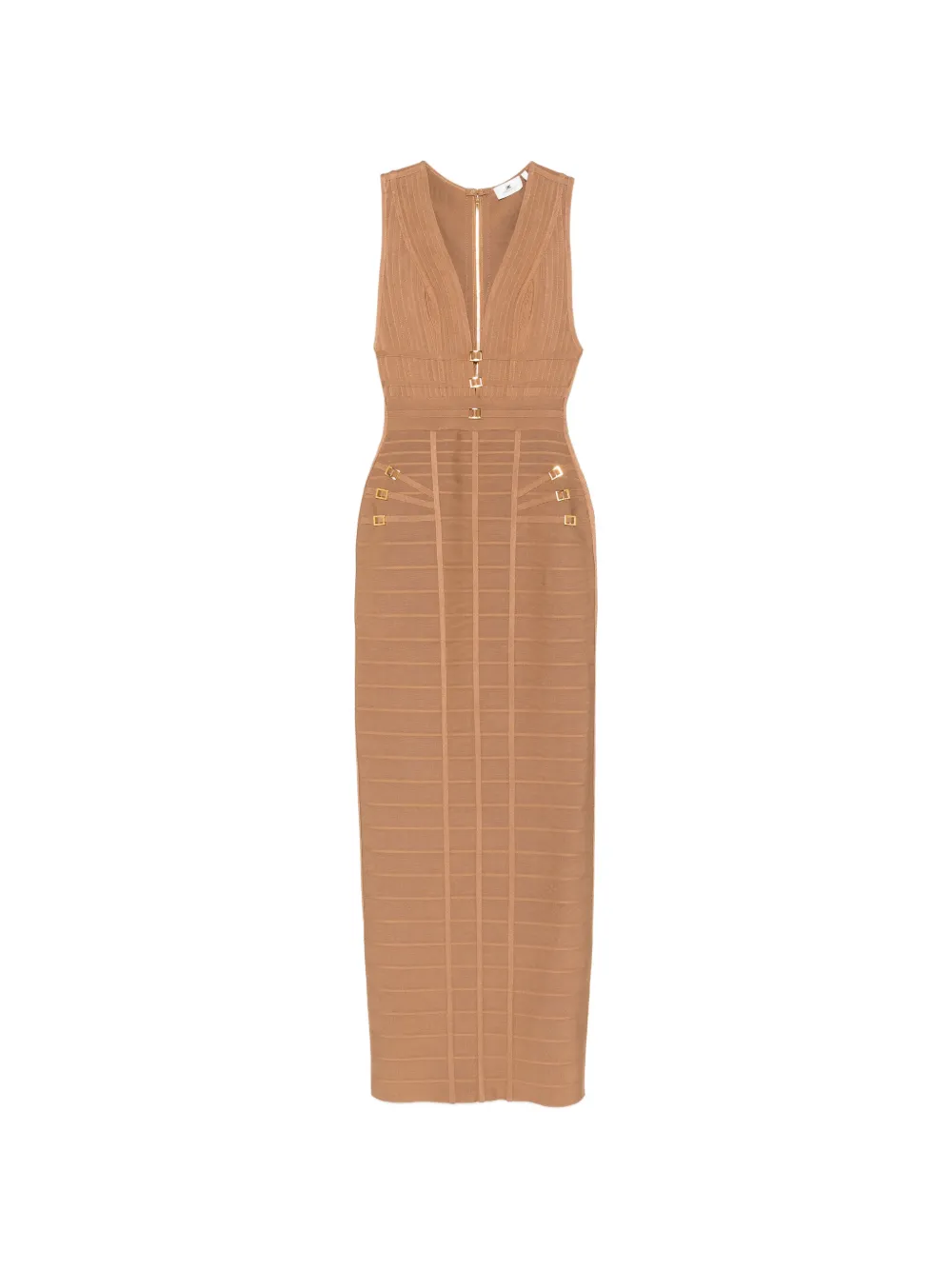 Elisabetta Franchi V-neck embellishment maxi dress - Marrone
