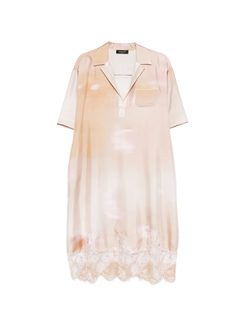 Fabiana Filippi lace-trim chest-pocket midi dress - Toni neutri