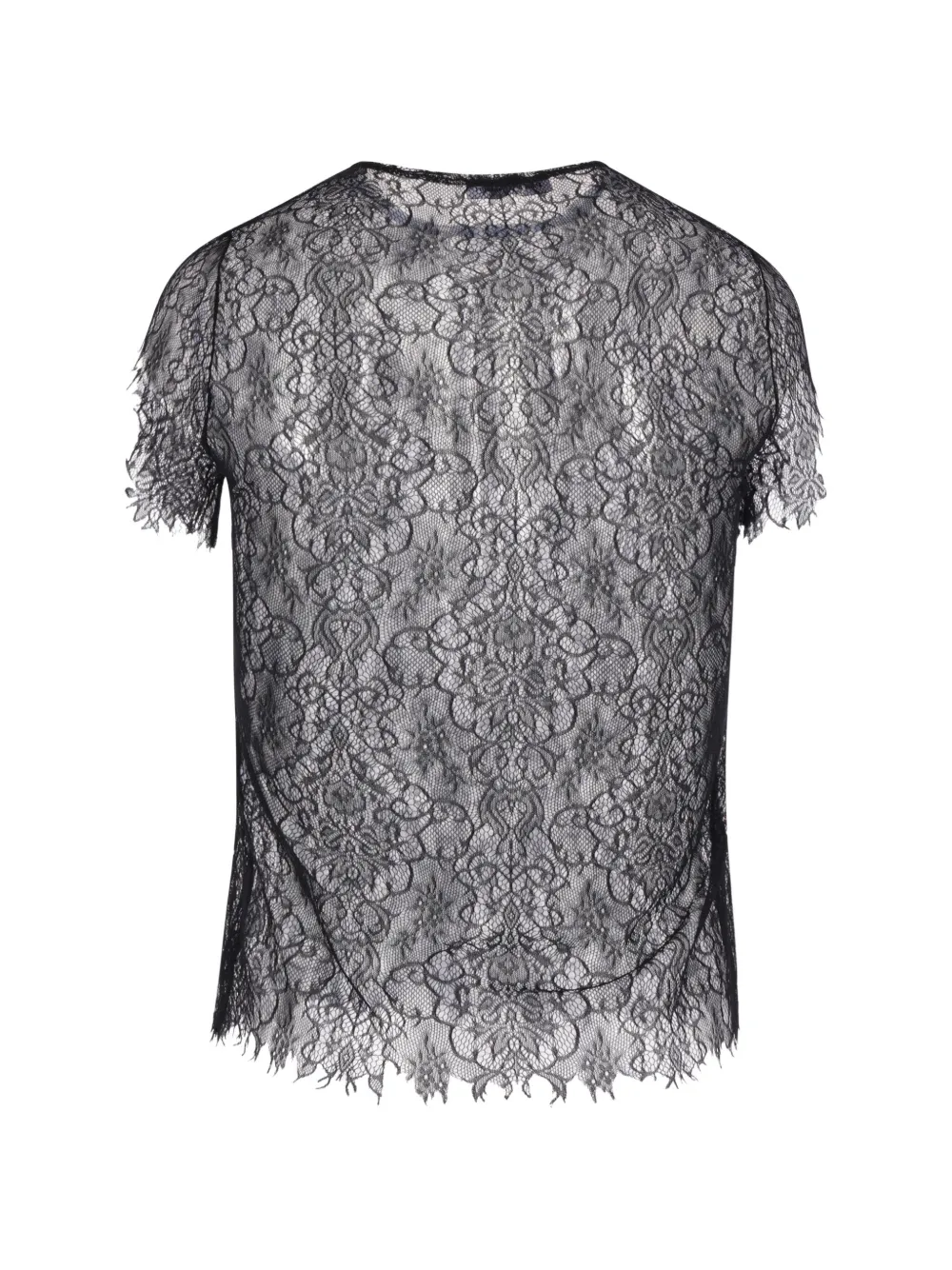 Pauline Dujancourt Lace Short-sleeve Top in Black, view 2