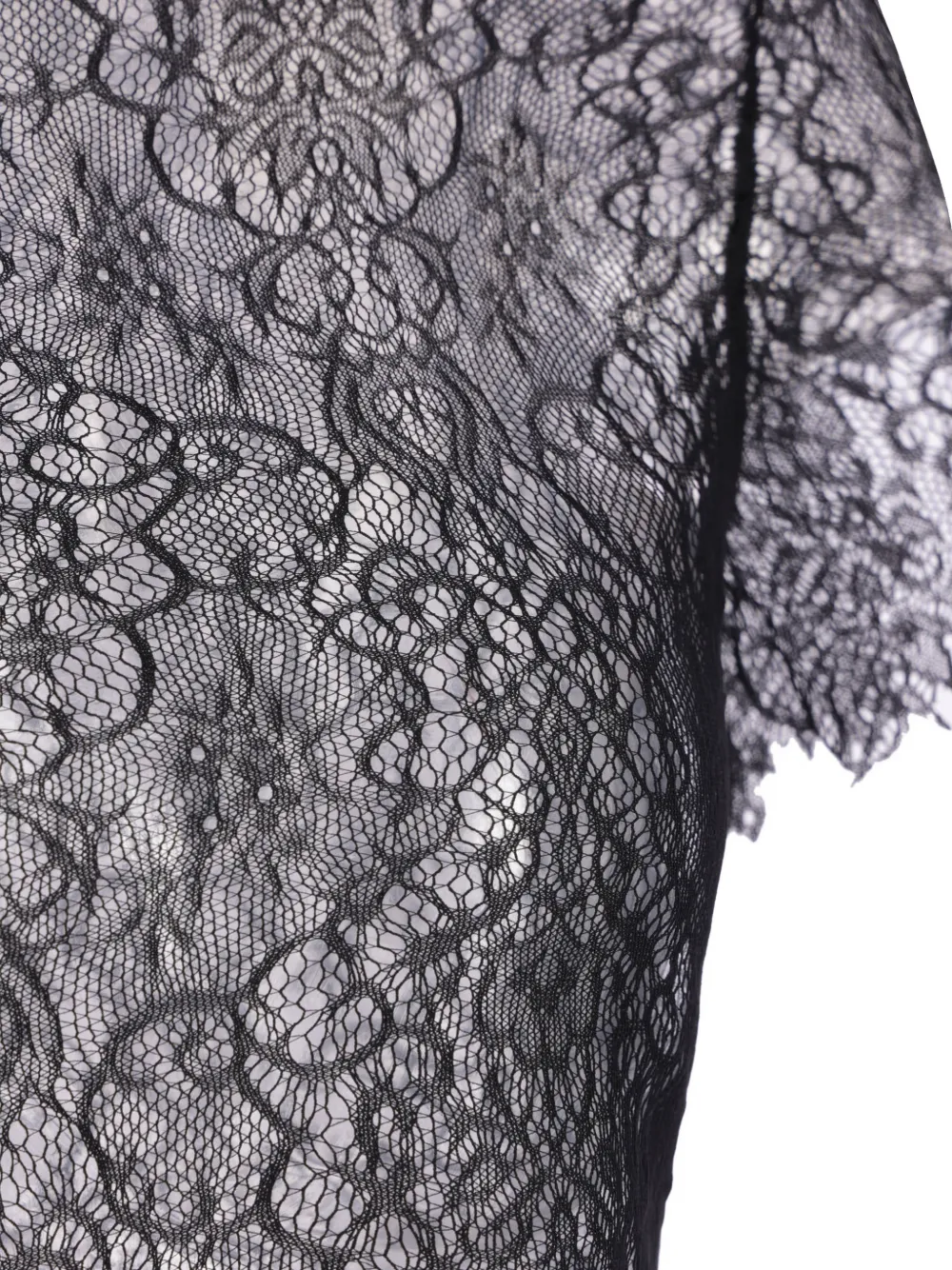 Pauline Dujancourt Lace Short-sleeve Top in Black, view 4