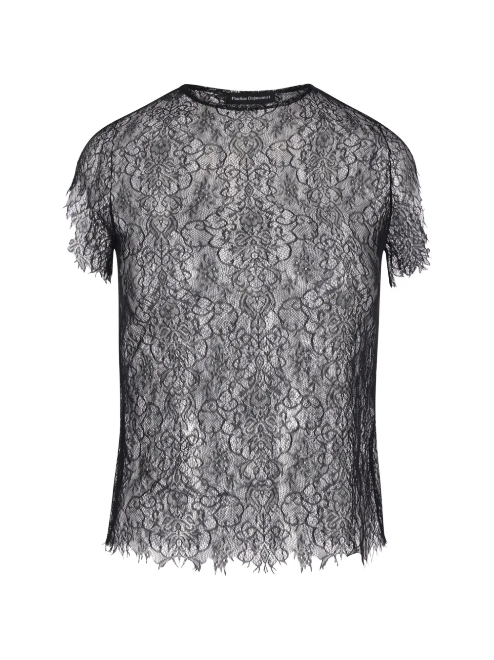 PAULINE DUJANCOURT lace short-sleeve top - Nero