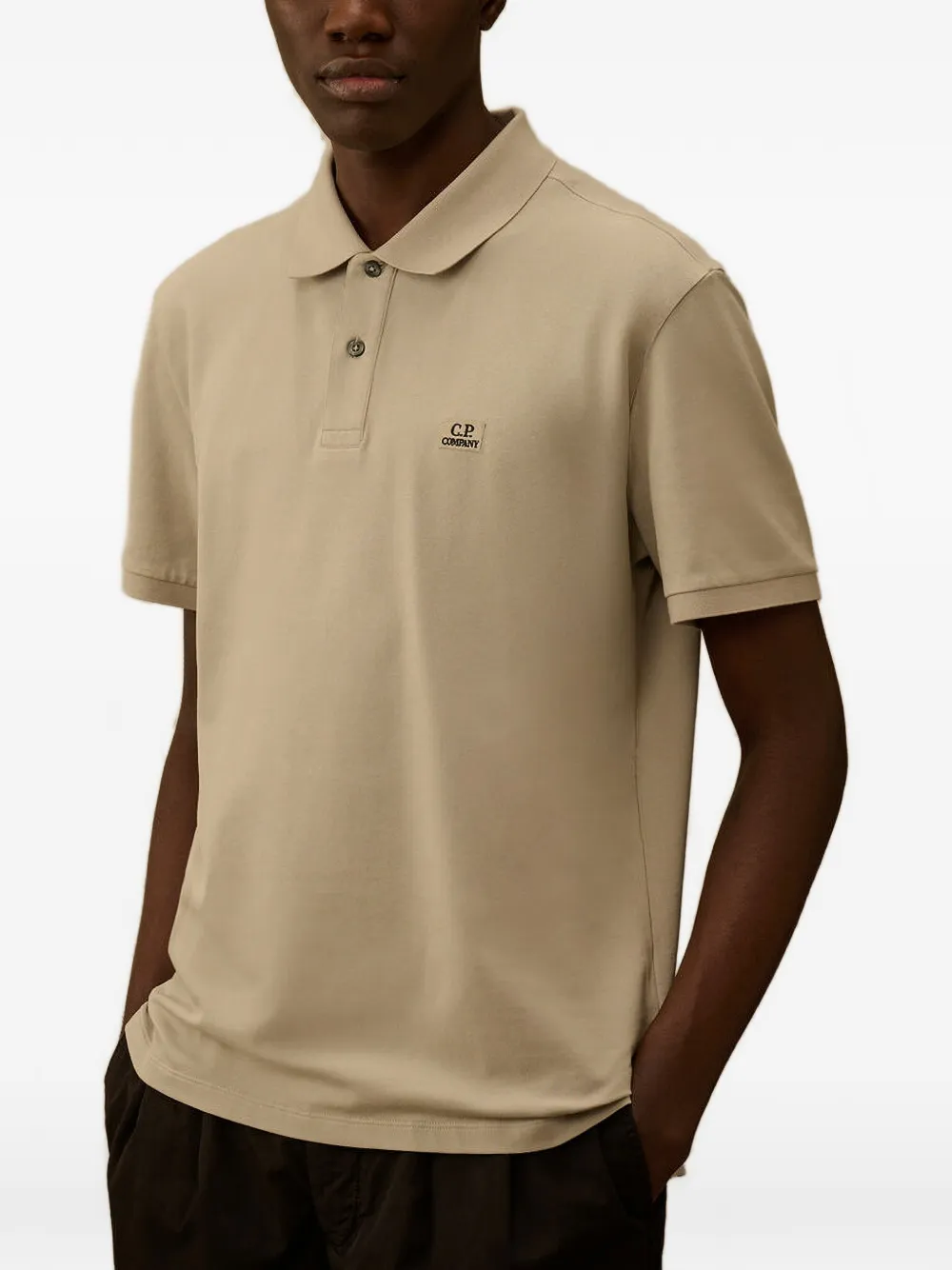 C.P. Company logo-patch polo shirt