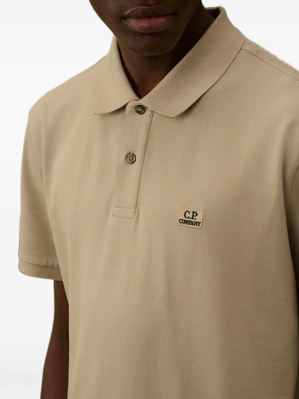 C.P. Company Poloshirt met logopatch Beige
