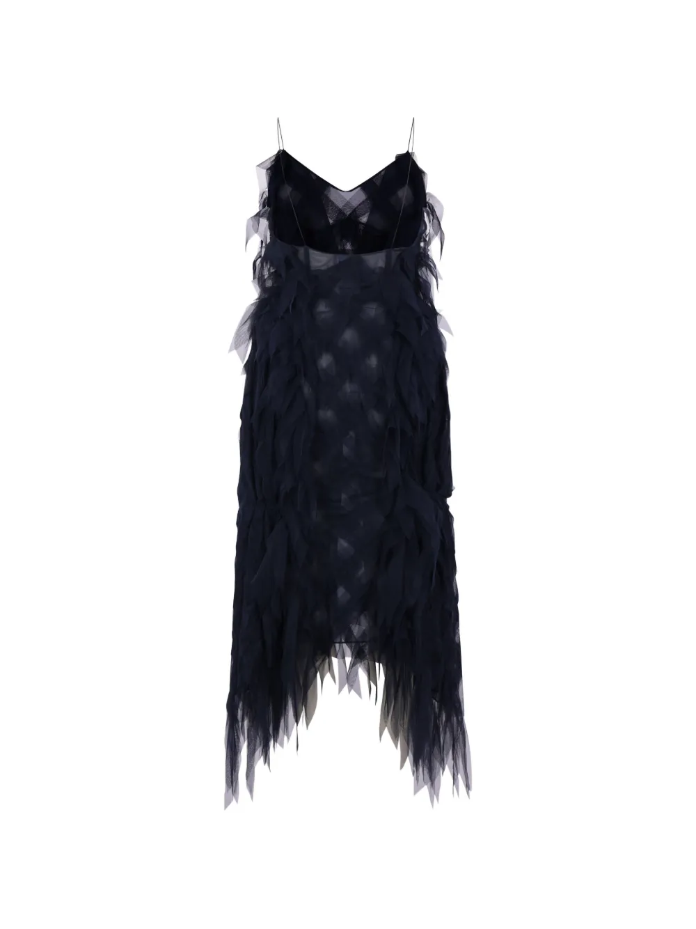 Pauline Dujancourt Mesh-layered Spaghetti-strap Dress in Blue, view 2
