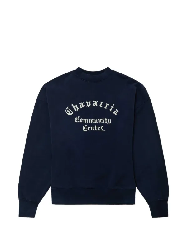 Willy Chavarria Chavarria Community Center Graphic Crew-neck Sweatshirt in Black