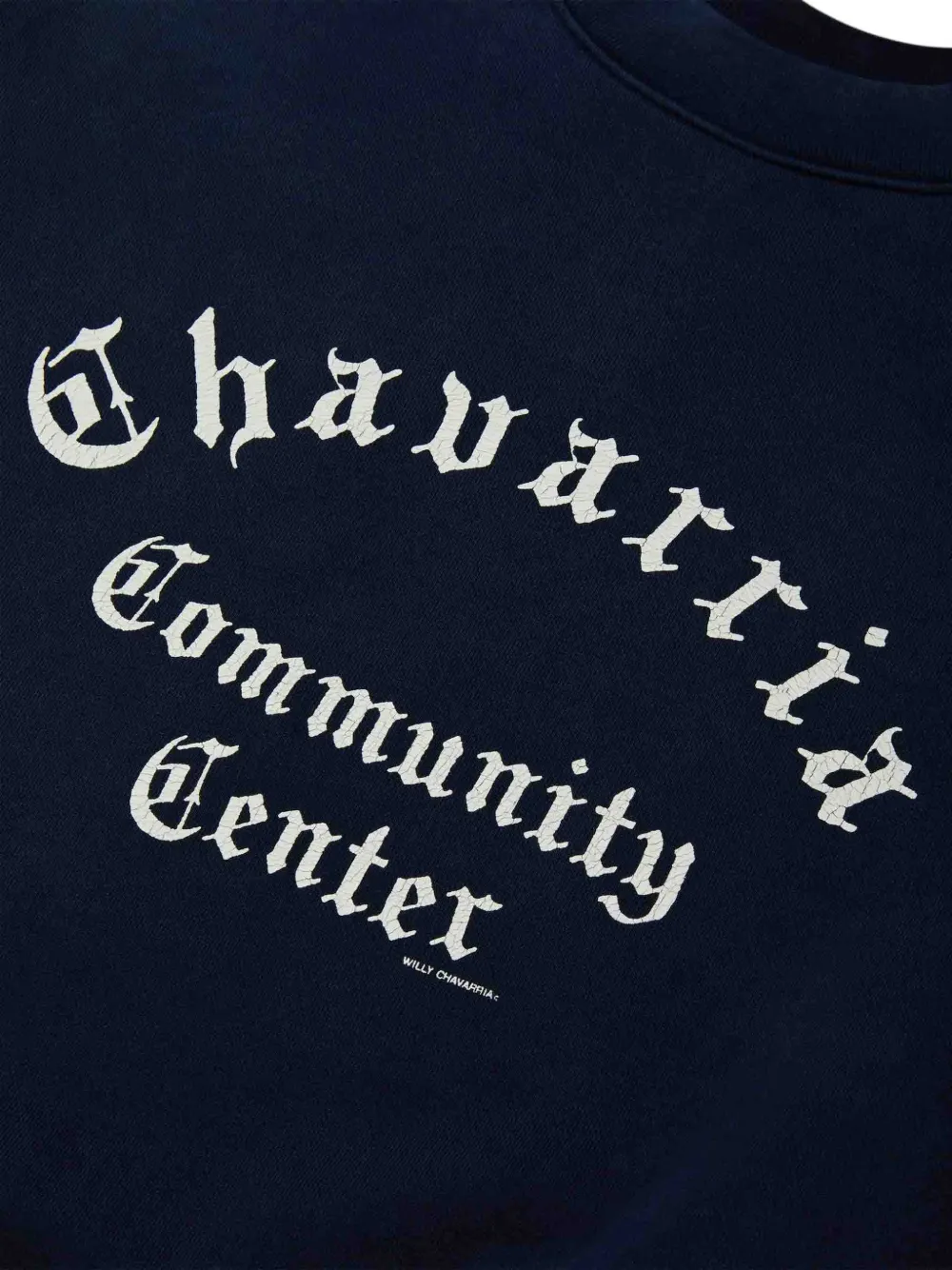 Willy Chavarria Chavarria Community Center Graphic Crew-neck Sweatshirt in Black, view 4