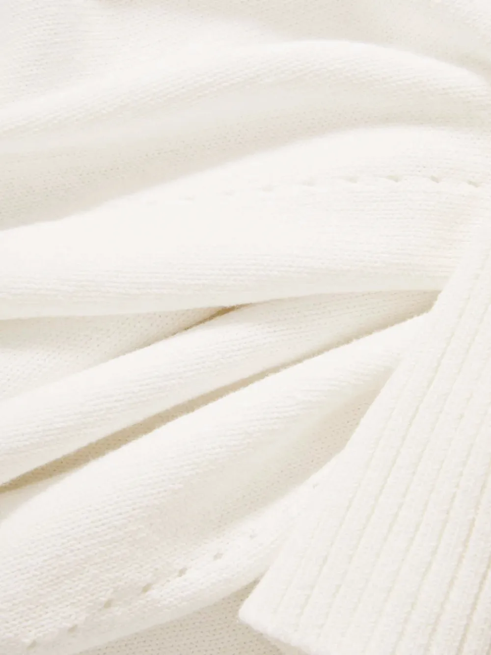 Veronica Beard Cazian Ribbed Knitted Skirt in White, view 4