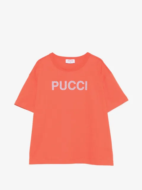PUCCI Junior playera con logo de strass
