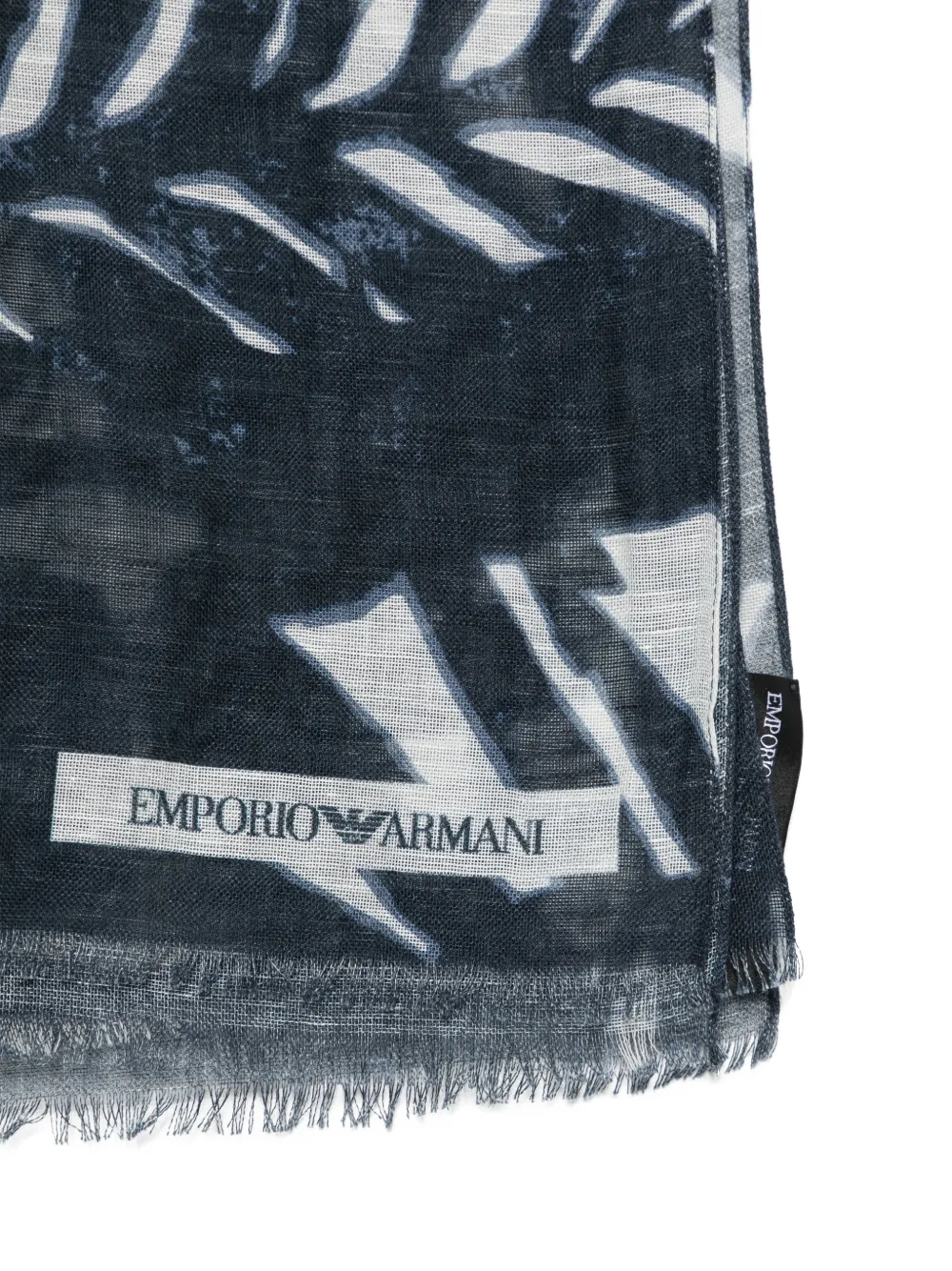 Emporio Armani Sjaal met blader-print Blauw
