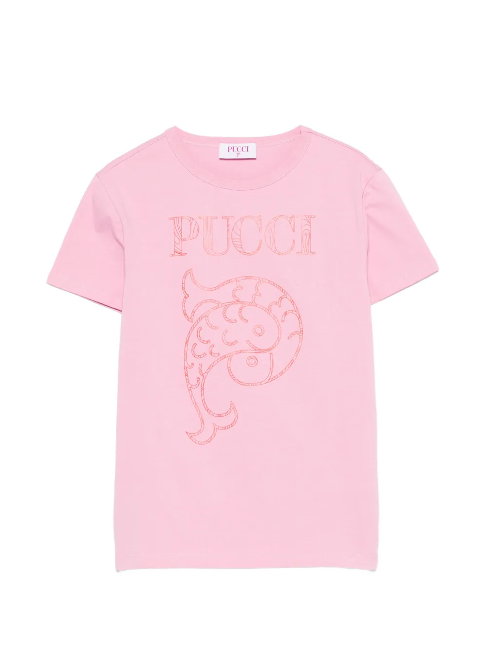 PUCCI Junior fish-print T-shirt - Rosa
