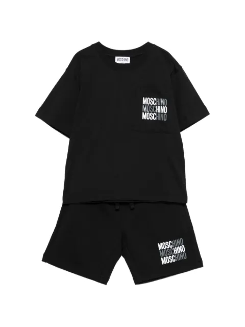 Moschino Kids logo-print track shorts set