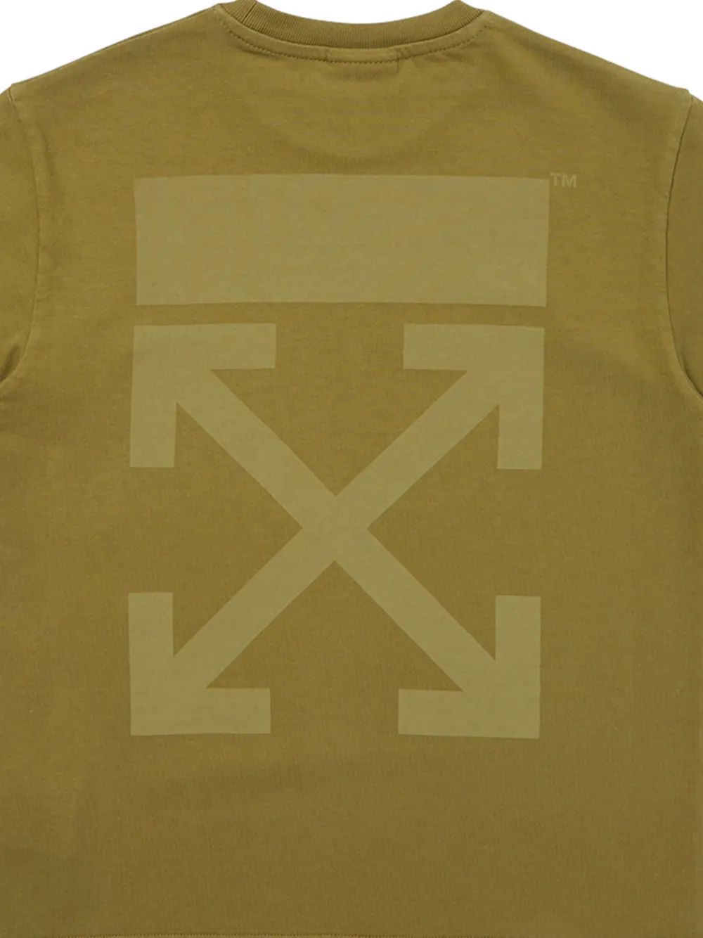 Off-White Kids T-shirt van geverfde stof Groen