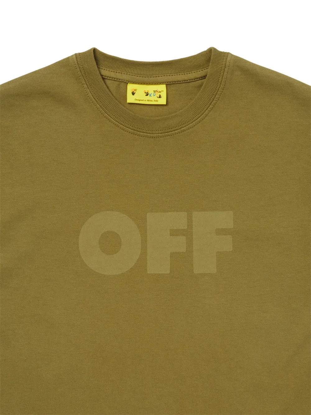 Off-White Kids T-shirt van geverfde stof Groen