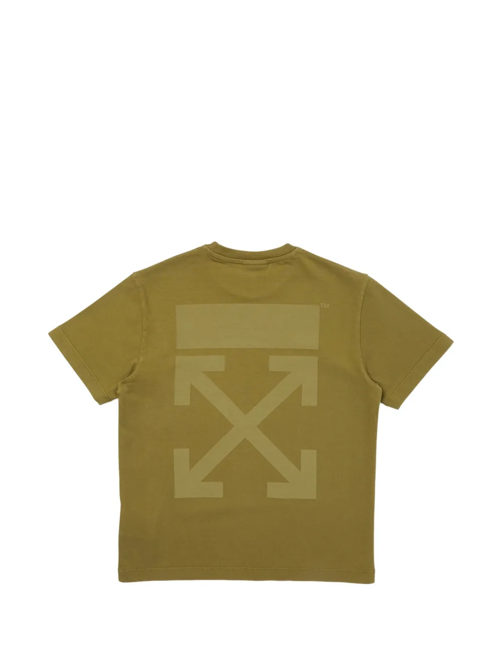 Off-White Kids T-shirt van geverfde stof Groen