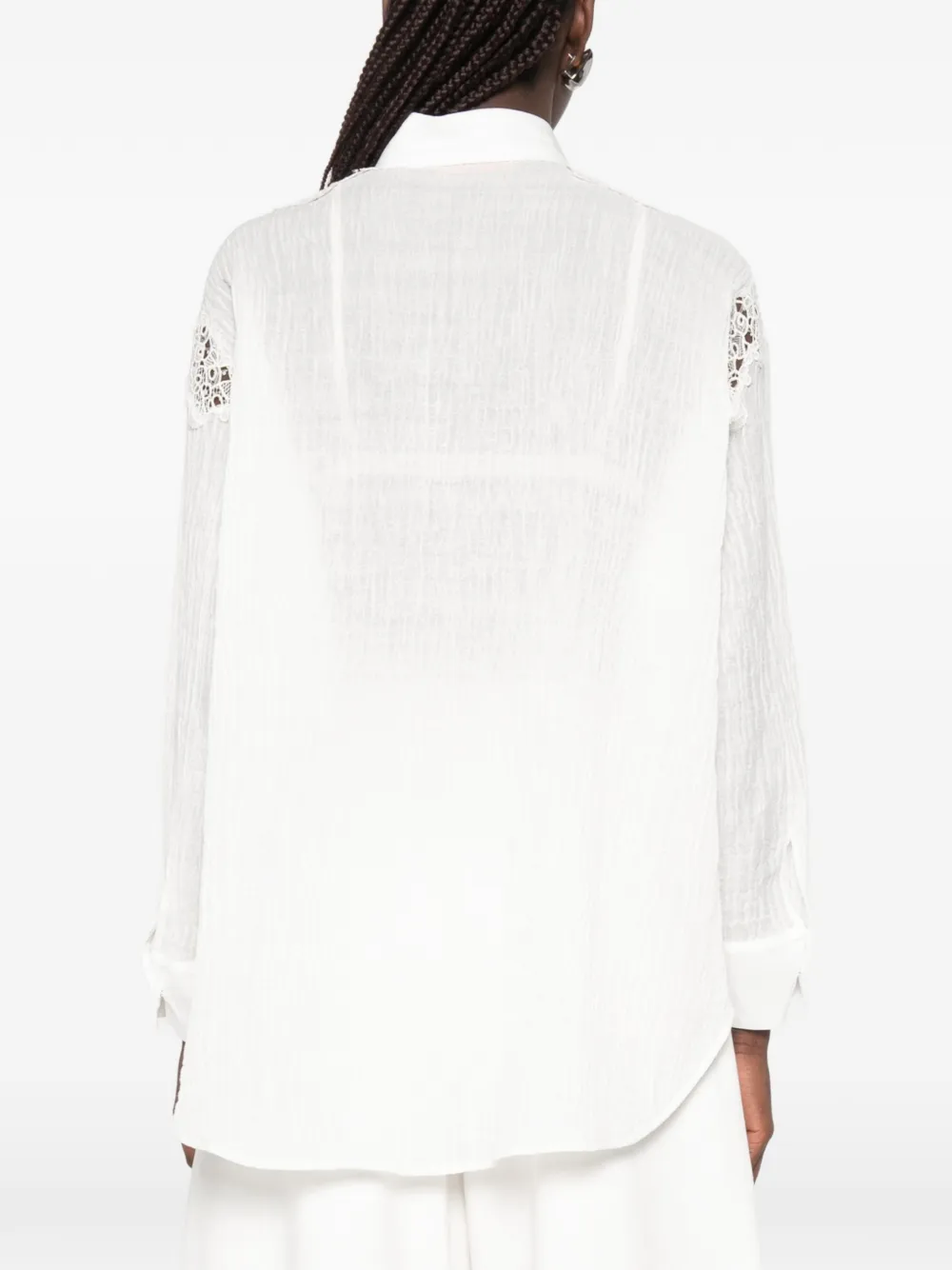 Ermanno Scervino blouse met detail van kant Wit