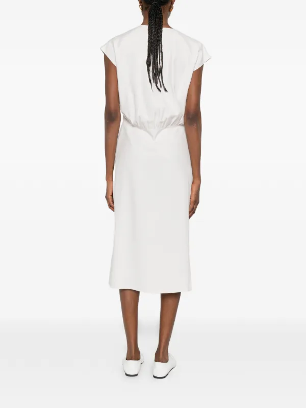 Calvin Klein V-neck Midi Dress - Neutrals