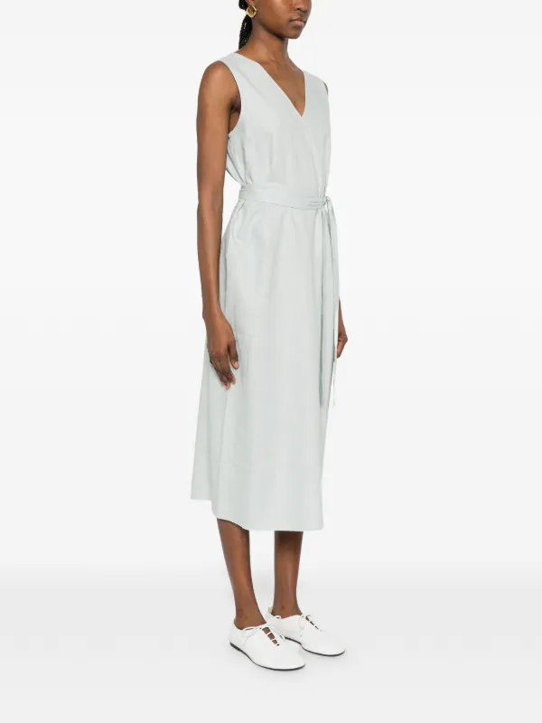 calvin klein wrap dress Womens Chiffon Floral Black 2 neck Midi Dress Calvin Klein V-neck Belted Midi
