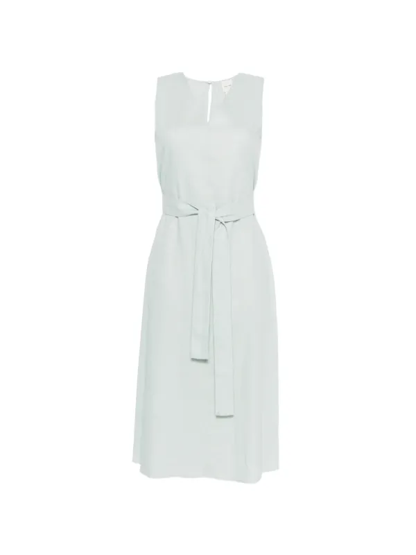 calvin klein belted midi dress Calvin Klein V-neck Belted Midi Dress | Green
