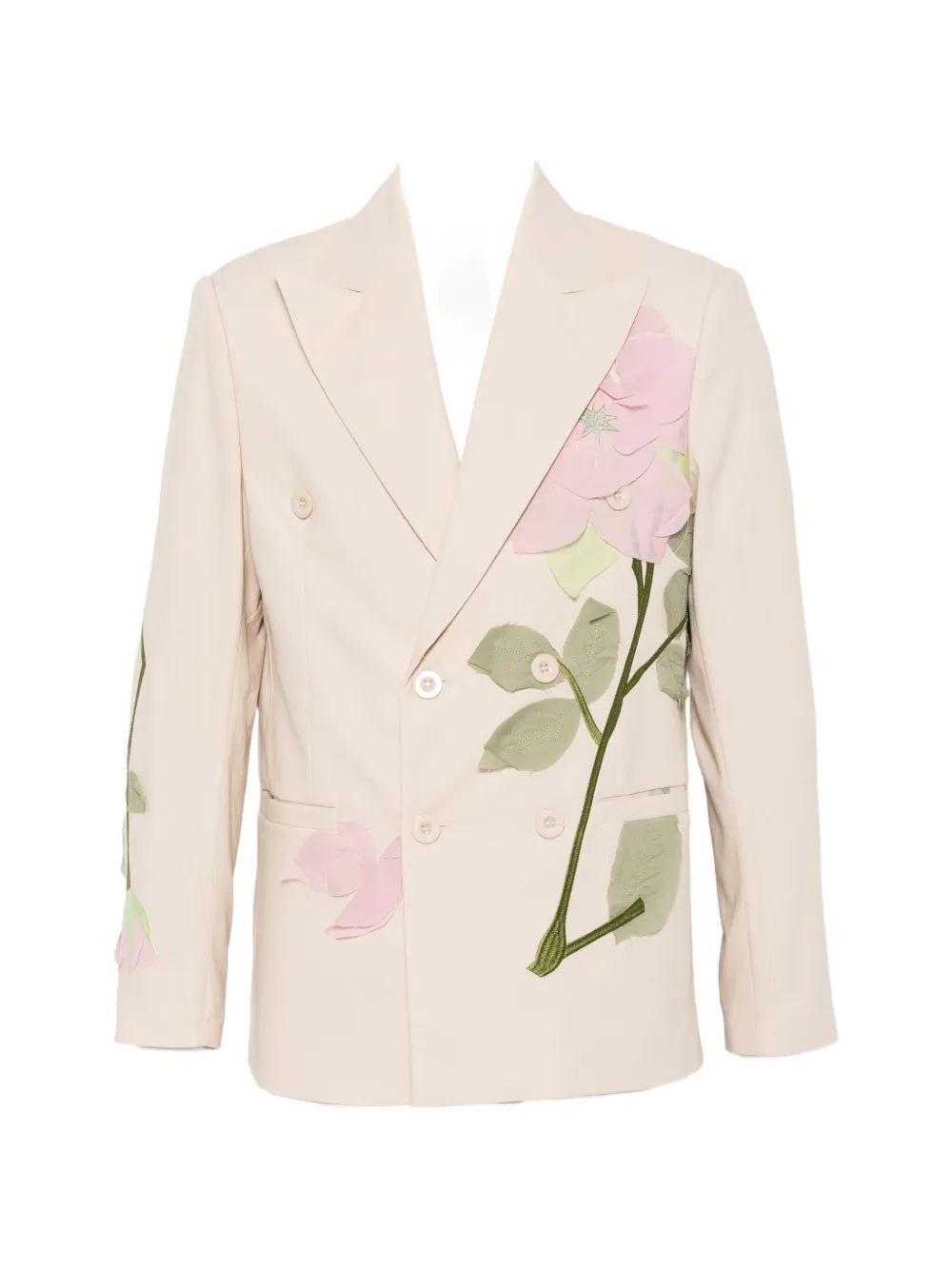 KidSuper floral-detail double-breasted blazer - Toni neutri