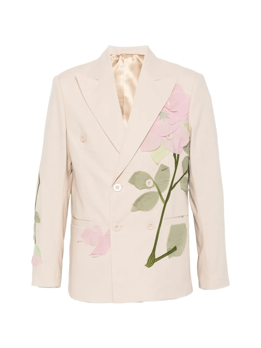 KidSuper floral-detail double-breasted blazer - Toni neutri