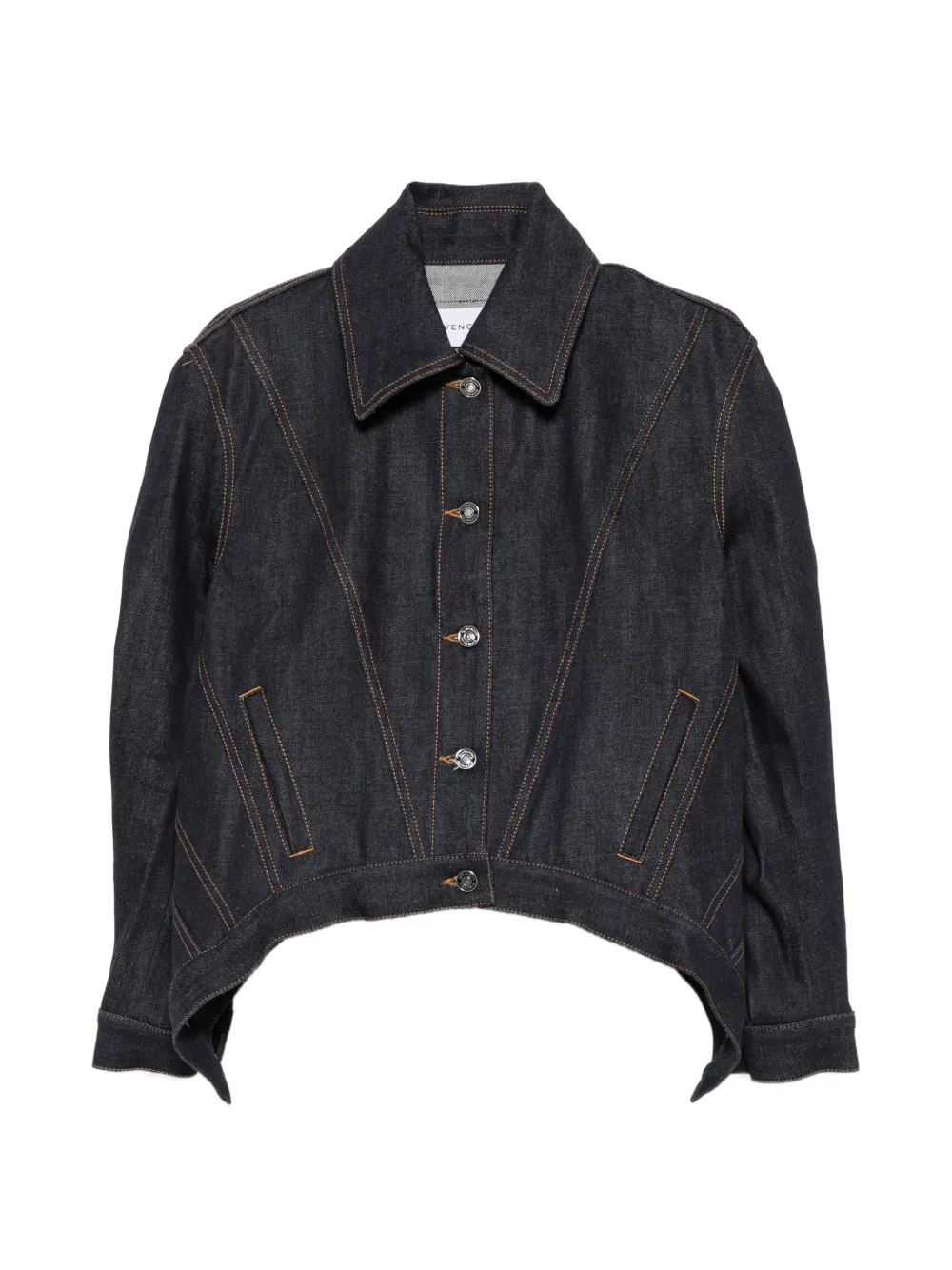 Givenchy curved-hem denim jacket - Blu