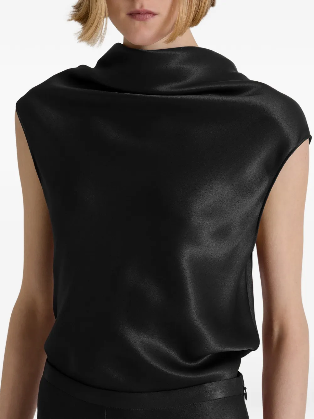Alberta Ferretti Top met satijnen afwerking Zwart