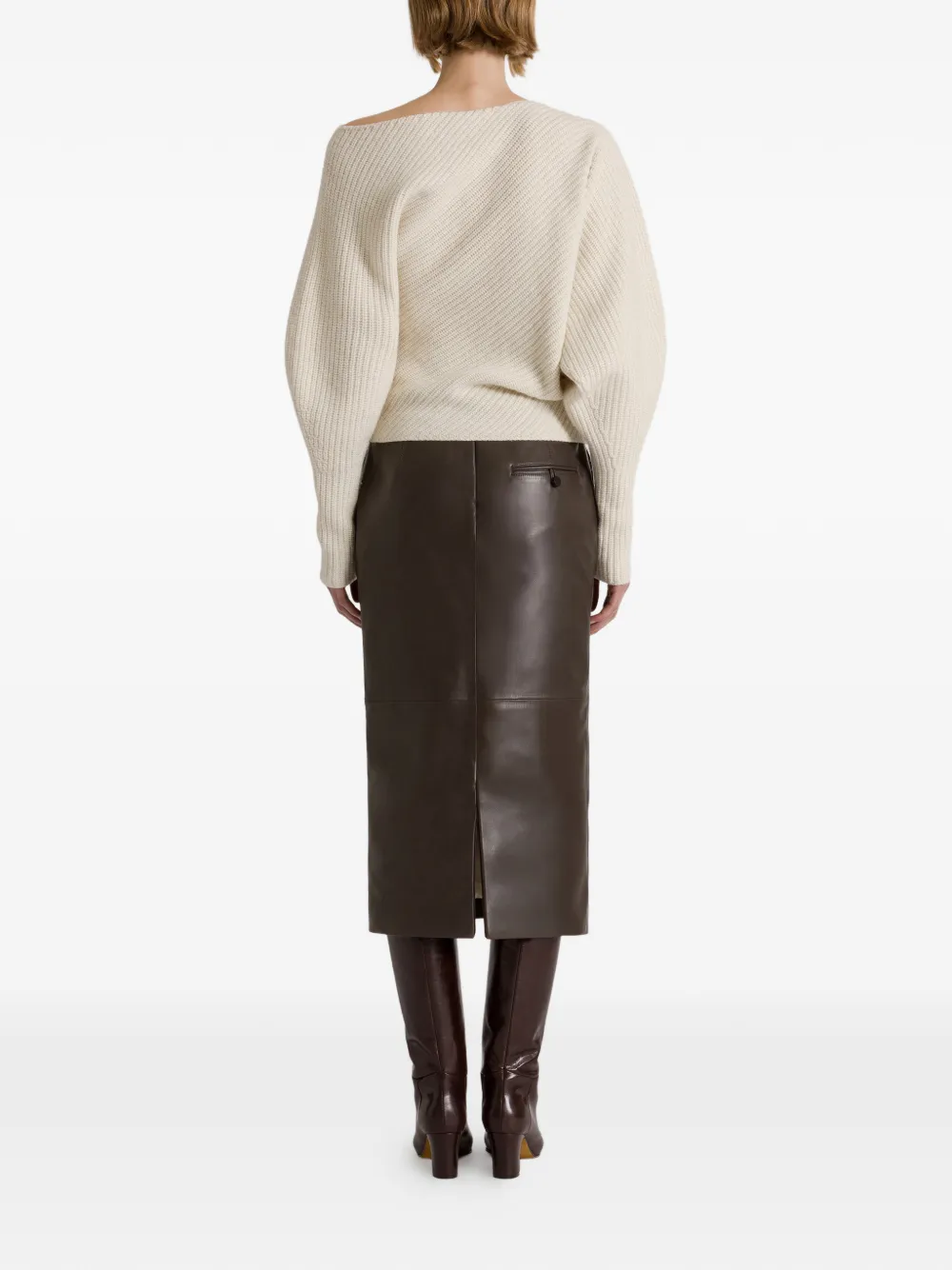 Alberta Ferretti Sweater met pofmouwen en bloemenpatch Wit