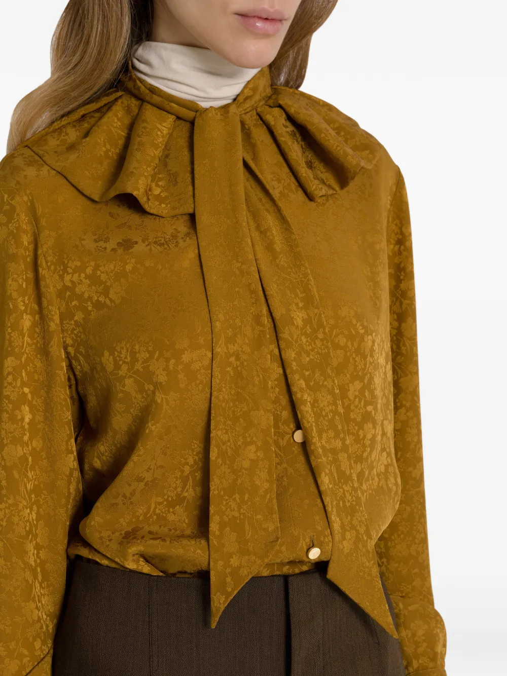 Alberta Ferretti Blouse met bloemenprint en ruches Geel