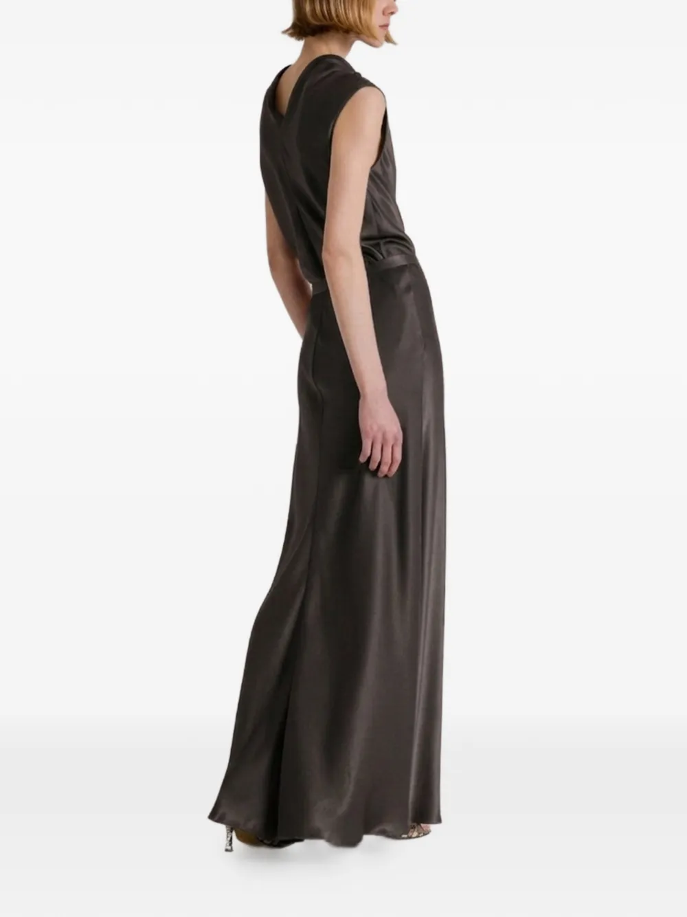 Alberta Ferretti Flared maxi-rok met satijnen-effect Grijs