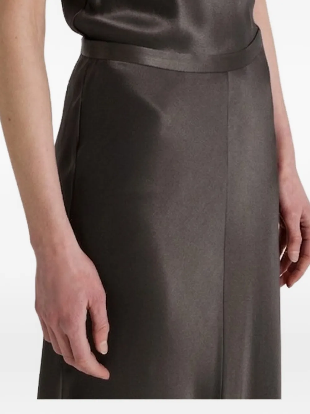 Alberta Ferretti Flared maxi-rok met satijnen-effect Grijs