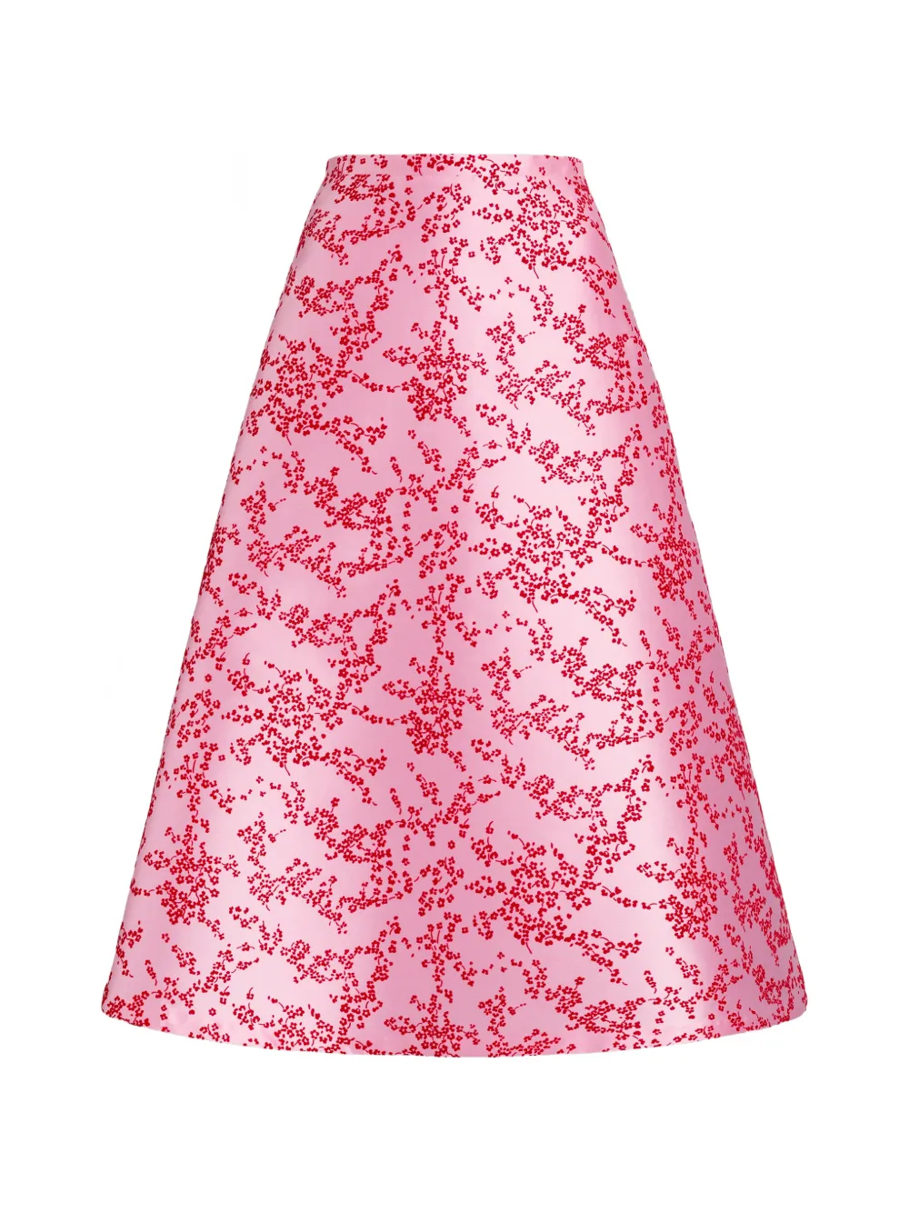 Alberta Ferretti Floral Midi Skirt In Pink