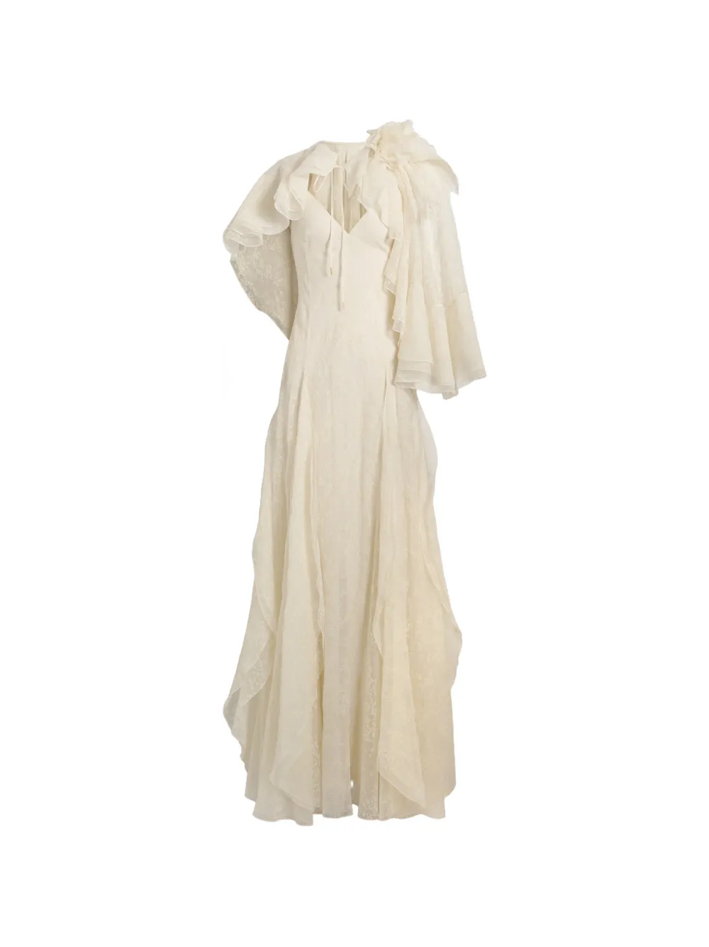 Alberta Ferretti ruffled floral maxi dress - White