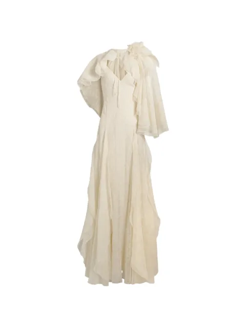 Alberta Ferretti vestido largo con volantes