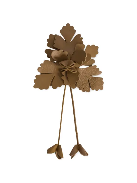 Alberta Ferretti broche en peau de mouton à fleurs