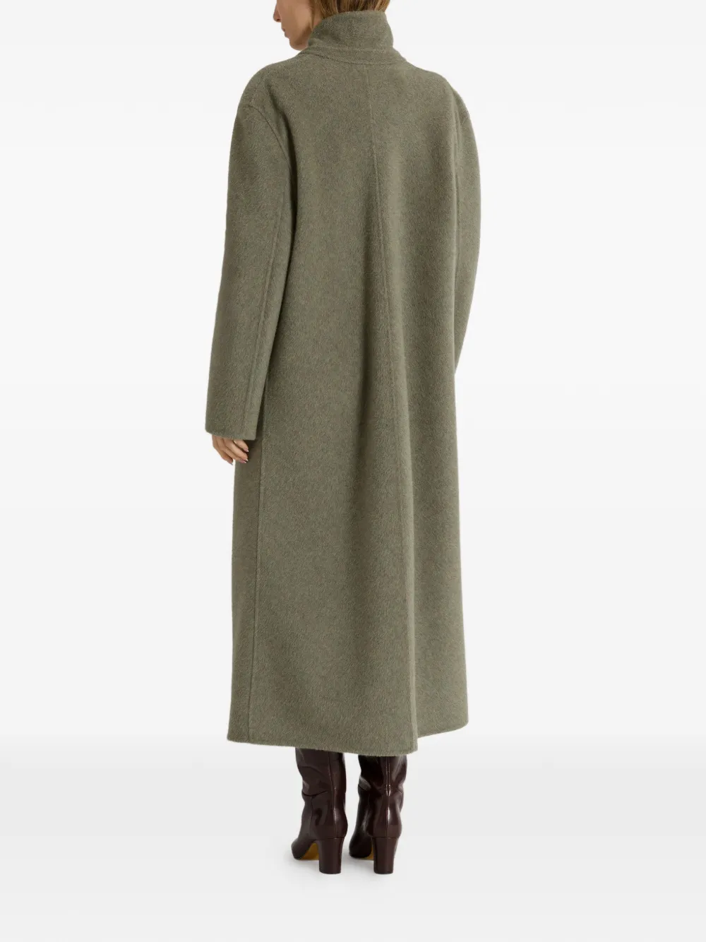 Alberta Ferretti Wollen mantel met enkele rij knopen Grijs