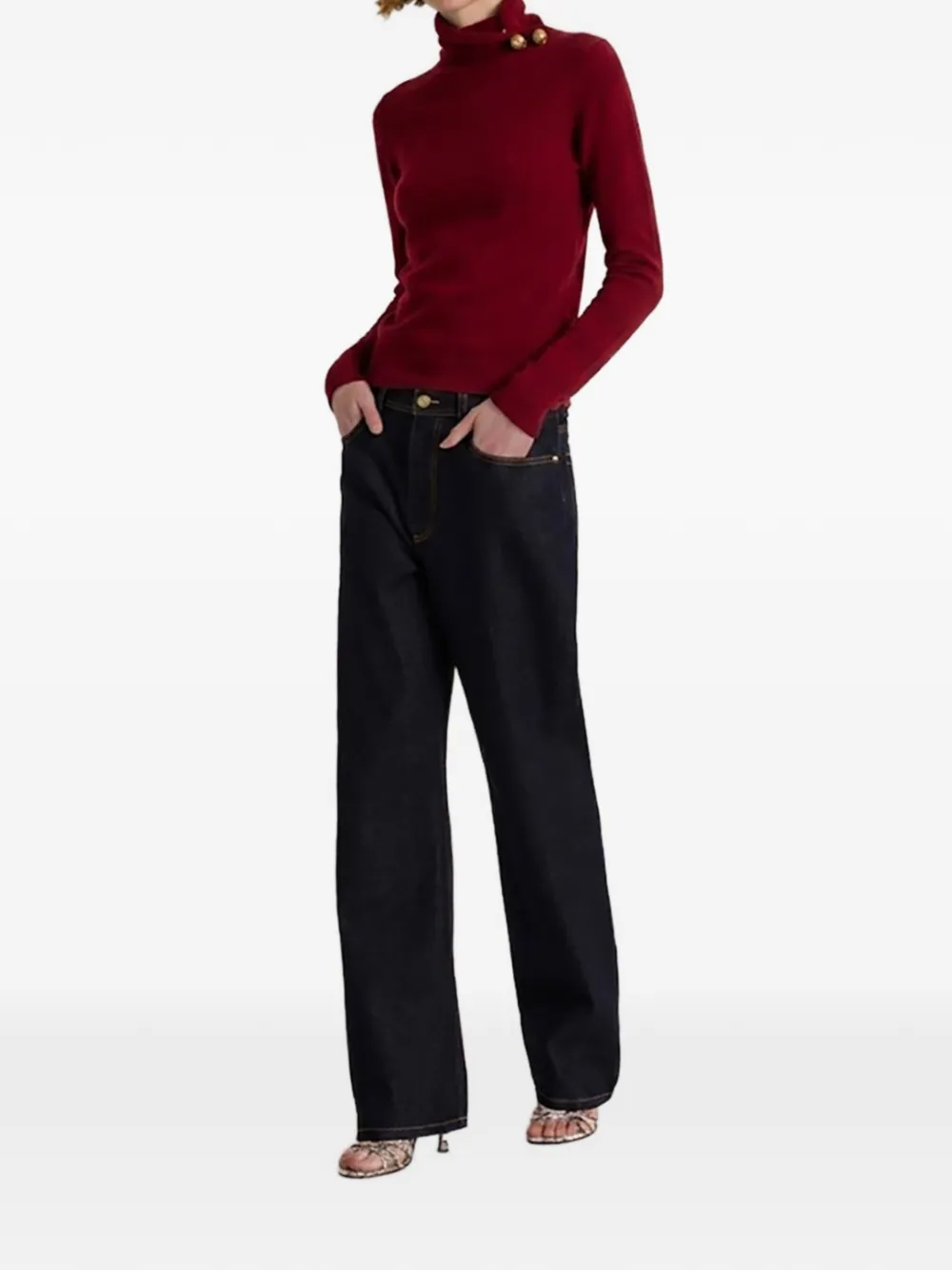 Alberta Ferretti Coltrui met knoopdetail Rood