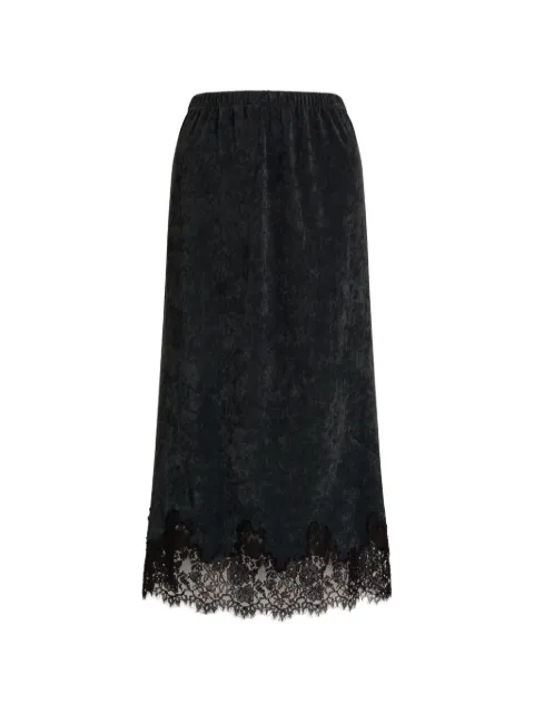 Alberta Ferretti lace-trim midi skirt