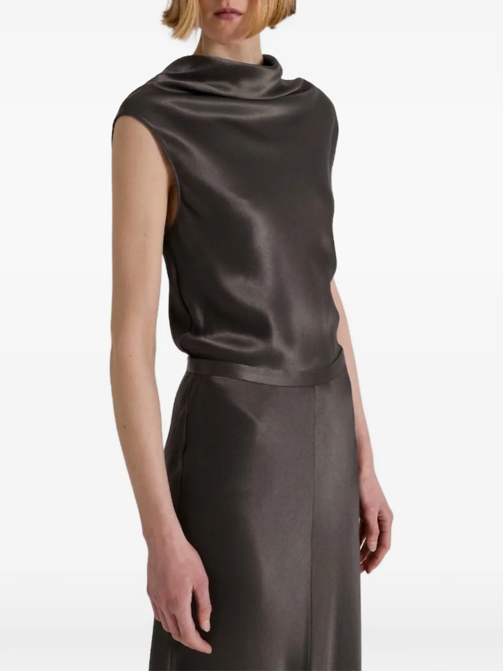 Alberta Ferretti Top met satijnen afwerking Bruin
