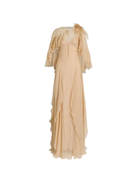 Alberta Ferretti ruffled silk maxi dress