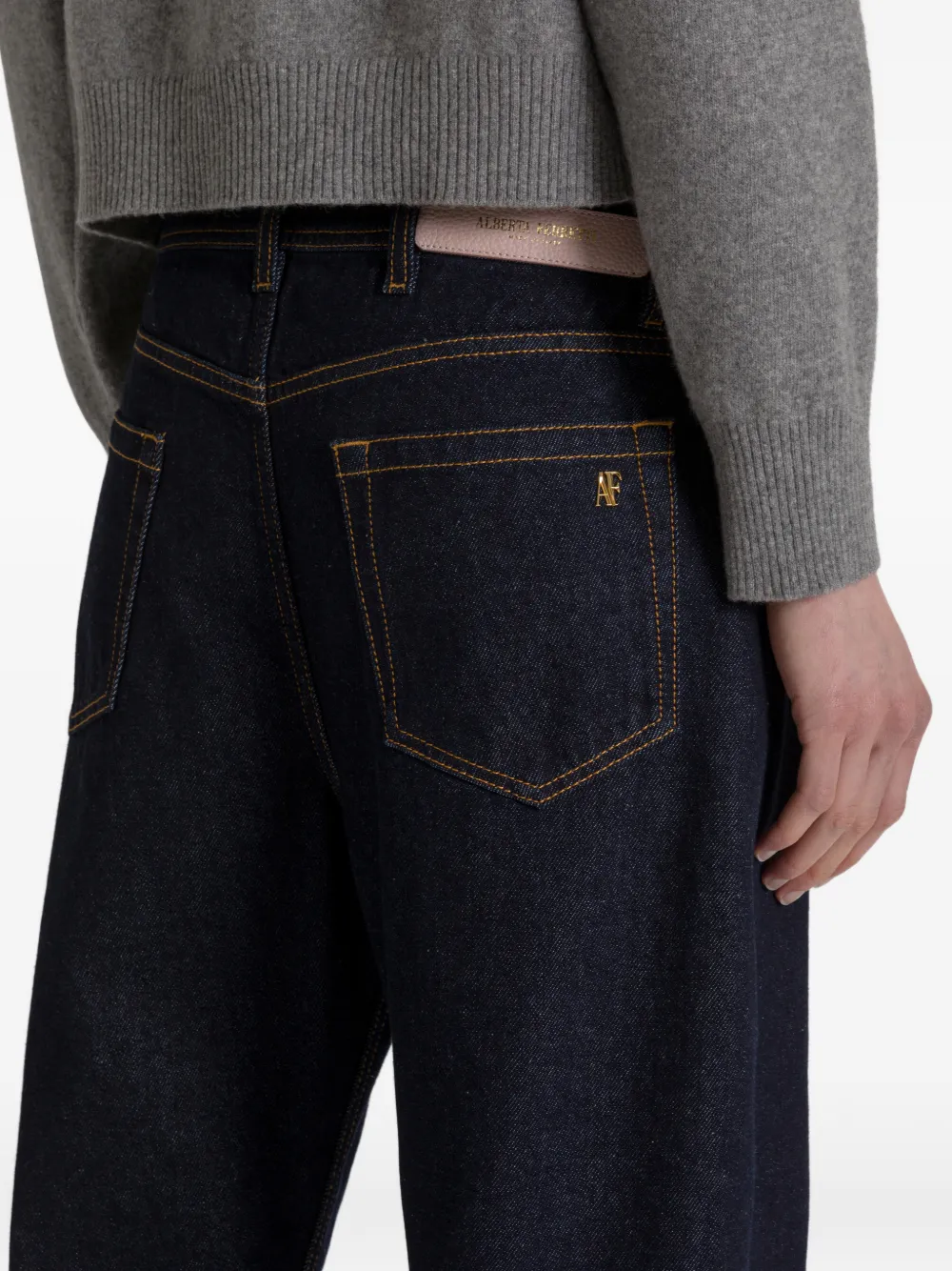 Alberta Ferretti Jeans met contrasterende stiksels Blauw