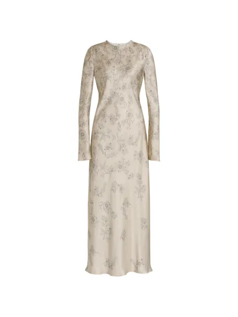 Alberta Ferretti floral-print long-sleeve dress