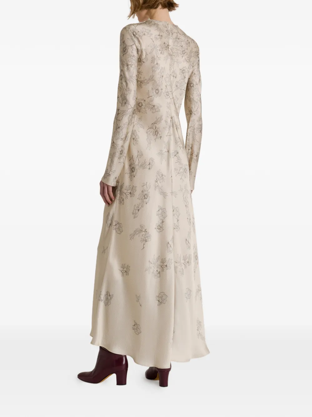 Alberta Ferretti Jurk met bloemenprint Beige