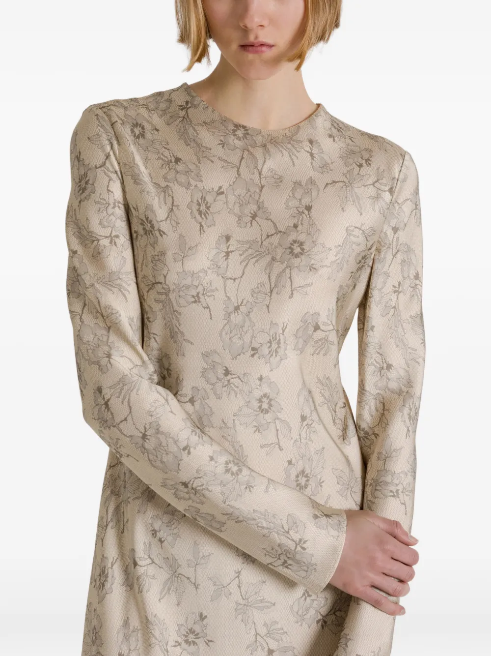 Alberta Ferretti Jurk met bloemenprint Beige